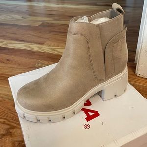 Brand new in box, lug sole booties